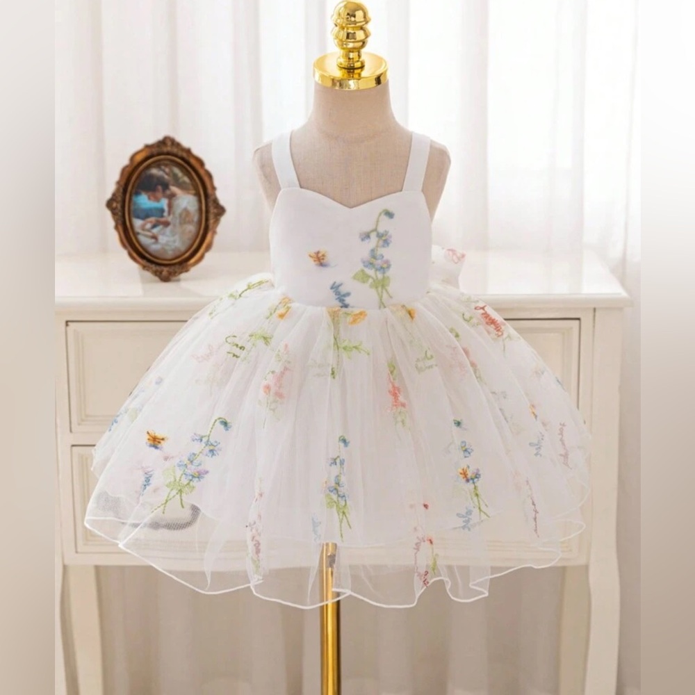 Floral White Dress for Girls